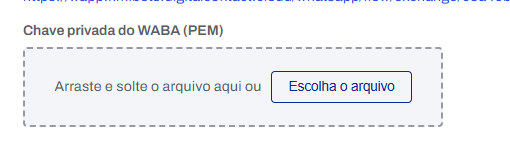 Campo chave privada WABA