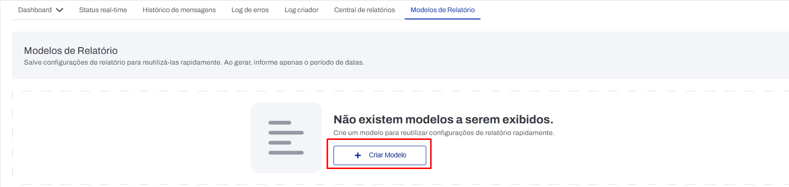 Botão Criar modelo