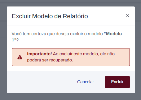 Modal de confirmação de exclusão